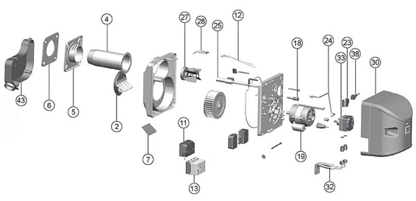 Brennermotor passend zu Intercal SLV 100/110 B und BNR 100/110