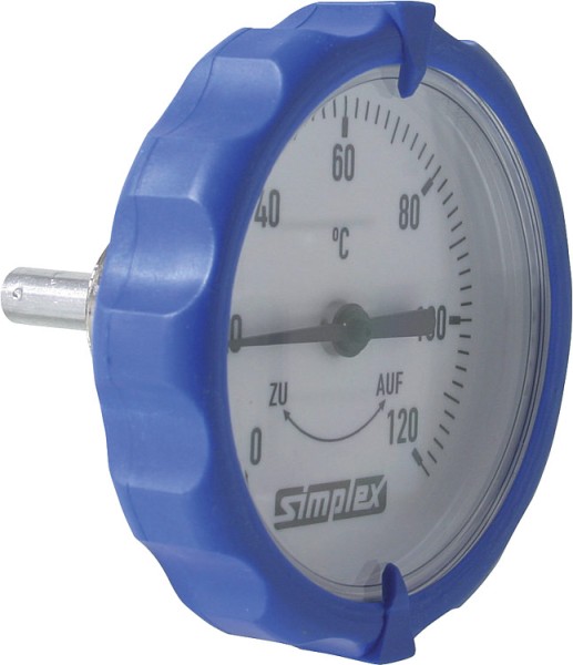 Thermometergriff rund integrierter Thermometer D 63mm ---blau---