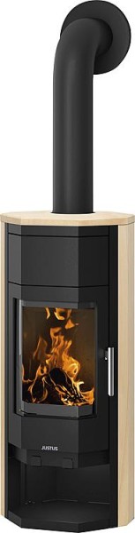 Justus Kaminofen Usedom 5 W+ 2.0 Sandstein, Korpus Stahl Schwarz