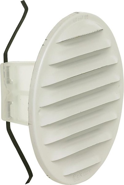 Lüftungsgitter rund LGR 100w Maße Außen130 mm / Nennweite 100-125 /Metall weiß