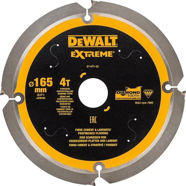 Kreissägeblatt DeWalt Ø165x20x1,6mm mit 4 Zähnen