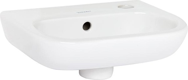 Handwaschbecken Duravit D-Code 360 mm, mit Überlauf, 1 Hahnloch rechts, weiss