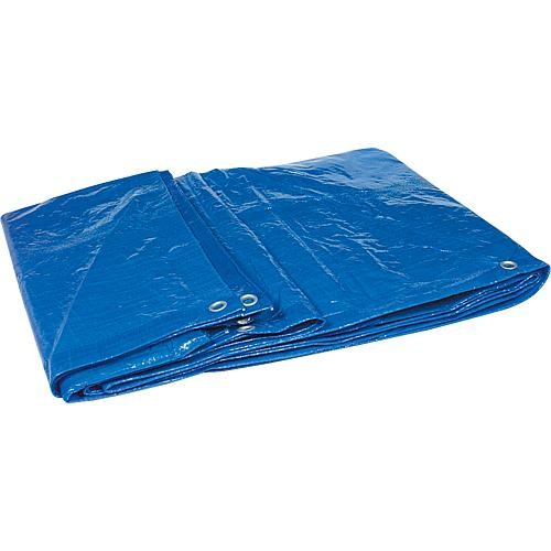 Gewebeplane aus HDPE-Bändchengewebe 120g/qm mit Rand + Ösen 5 x 6 m Farbe: blau