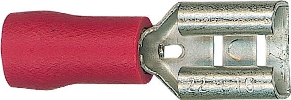 Flachsteckhülse halbisoliert bis 1,5 mm2, 2,8 x 0,8 mm Farbe rot, VPE = 100 Stüc