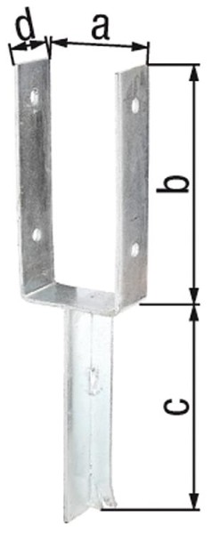 Pfostenträger U-Form, T-Eisen, 91x200mm, feuerverzinkt