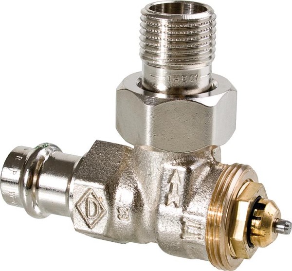 V-exakt II Ventilunterteil Eck mit Pressanschluss 15 mm ET 15 (1/2) Kvs 0.73