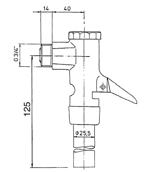 Ablauf Benkiser komplett für WC-Druckspüler 3/4" 90mm lang 0870102