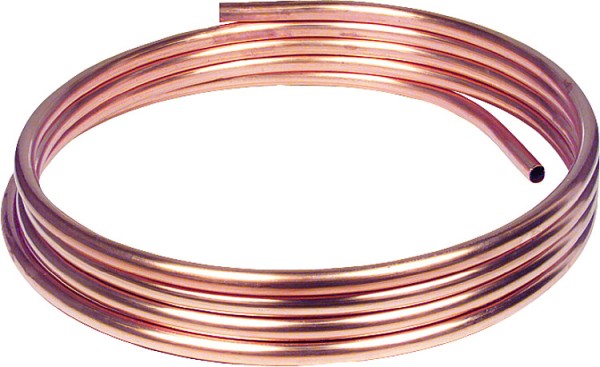 Kupfer Installationsrohr weich in Ringen a 25 m, 18 x 1,0 mm RAL/DVGW, DIN-EN 10 Rohr