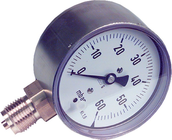 Kapselfedermanometer KP 80.3 0-60 mbar DN15 (1/2),Durchm. 80mm