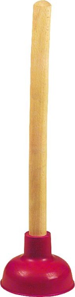 Gummi Ausgussreiniger mit Holzstiel rot klein, 115 mm Art. Nr. 3101 Rohrreinigungsgerät