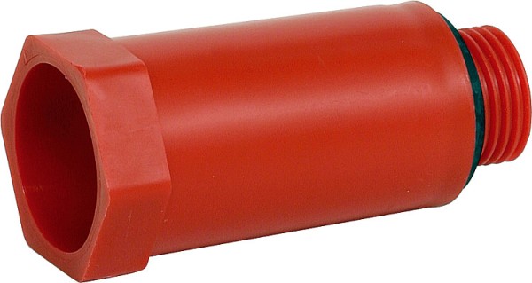 Baustopfen 1/2" mit Kunststoffgewinde rot