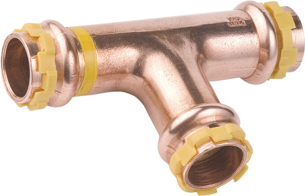 Kupfer Pressfitting Gas V-Kontur T-Stück, Ø 35 mm, PG 5130 Gas