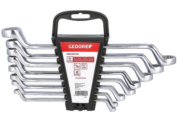 GEDORE red Doppel-Ringschlüssel- Satz, gekröpft 8-tlg. 6 x 7 - 20 x 22 3300926
