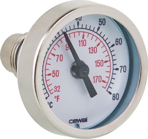Thermometer mit Tauchhülse 3/8" Zubehör für Fußbodenverteiler und Heizkreisverteiler