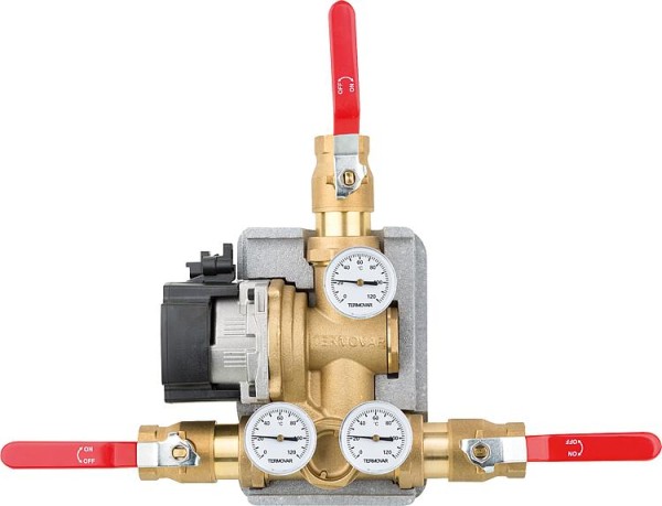 Ladeventileinheit Termovar mit Pumpe Grundfos UPM 3-70 Messing DN32 11/4" 61°C