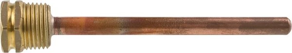 Tauchhülse Messing DN15 (1/2"), DN15x16mm, Rohrlänge 200mm Kupfer