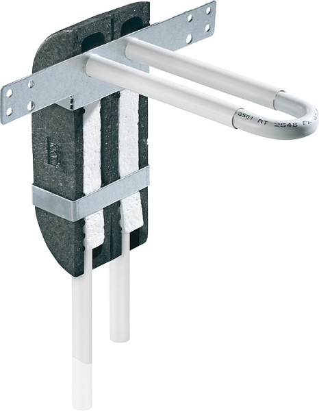 Wandbox aus EPP mit Rohrbogeneinheit aus Edelstahl-Rohr 15x1,0 in L-Form inkl. Isolierbox