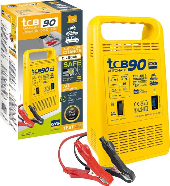 Vollautomatisches Batterielade- gerät, für 12 V Batterien, 15- 90 Ah, Typ TCB 90