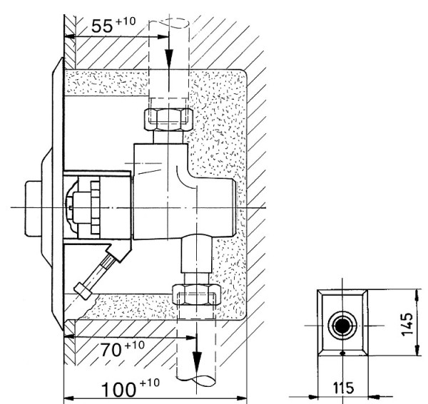 Abdeckplatte Benkiser mit Druck- knopf (Edelstahl) für Modell 601/665