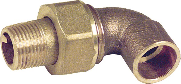 Rotgußlötfitting 4098g Winkelverschraubung 90° einerseits AG konisch 10-R3/8"