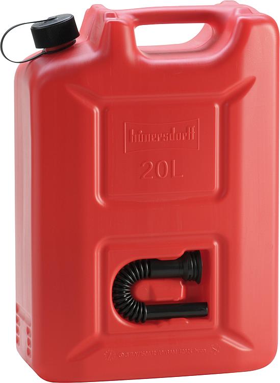 Benzinkanister rot 20Liter 37,0x38,0x22,0cm, Öffnung 3,3cm, mit Trichter  und Schraubdeckel - pondeo., € 14,99