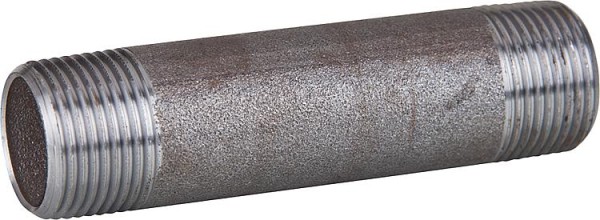 Rohrdoppelnippel schwarz 1" x 120 mm (a/a) DIN 2982 Doppelnippel Gewindefitting