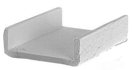 U-Form Unterbau Schale Einlegschale 200 mm lang für Glührohr U Form