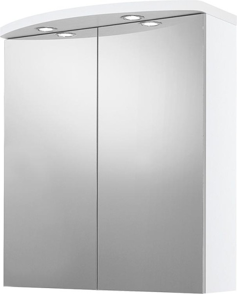 Evenes Spiegelschrank mit Beleuchtung weiß Hochglanz 2 Türen 700x798x205/340 mm