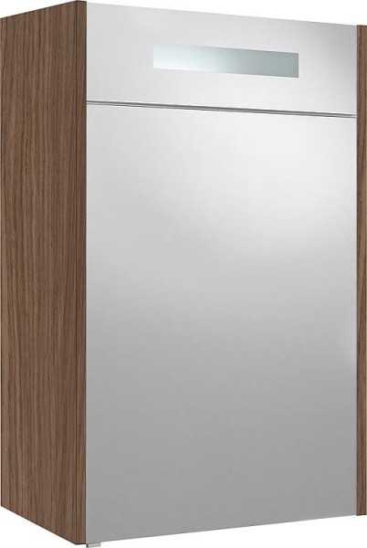 Spiegelschrank m. bel. Blende Eiche Khaki, 1 Tür, Anschlag rechts, 600x750x188 mm