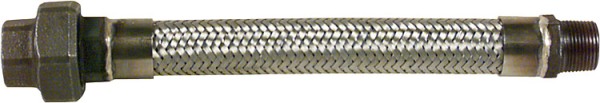 Ringwellschlauchleitung aus Edelstahl mit Gewindeanschlüssen R 1/2 Länge 1000 mm