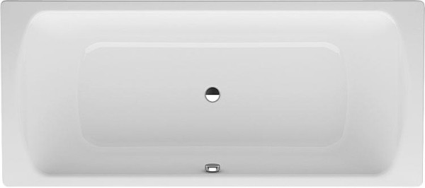 Badewanne Elunos, Mittelablauf BxHxT: 1800x800x450mm Stahl-Emaille 3,5mm, 264 Li