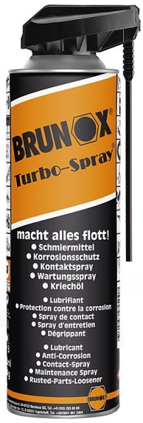 Multifunktionsöl BRUNOX Turbo-Spray, 500ml Sprühdose mit Power-Click