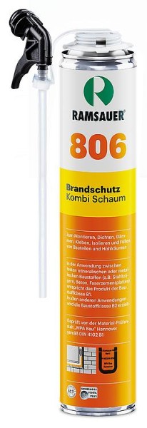 Brandschutzschaum 1K (PU) RAMSAUER 806 (Deutschland), 750ml Dose mit Kombiventil