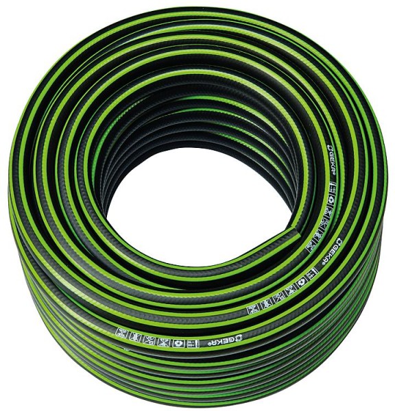 Wasserschlauch-Geka "100"1/2"-13mm, 50m PVC 3-lagig schw.-grün