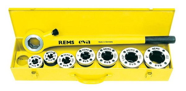 REMS eva-Set komplett mit Schneidköpfe R 3/8-1/2-3/4-1-1 1/4