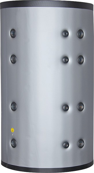 Pufferspeicher PFSS 300 mit zwei Wärmetauscher Inhalt 289 Liter Farbe Isolierung Silber