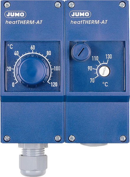 Heizungsdoppelthermostat JUMO heatTHERM AT Typ 603070/0170 G 1/2'' Messing vernickelt