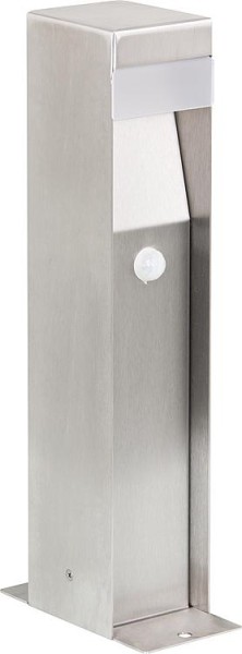 Garten-Leuchte aus Edelstahl gebürstet, LED 1,8W - 200lm 400mm hoch, mit Bewegungsmelder