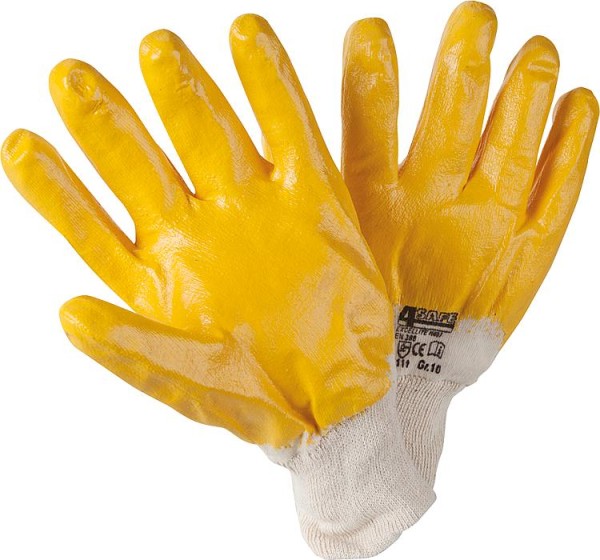 Arbeitshandschuh gelb, Baumwoll-Innentrikot Größe: XL 1 Paar