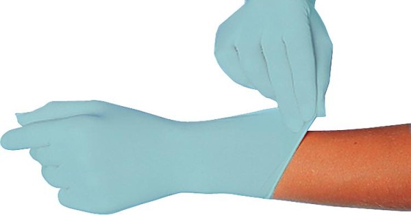 Latex-Handschuh gepudert ,,SKIN blue blau, Größe L / VPE 100 St.