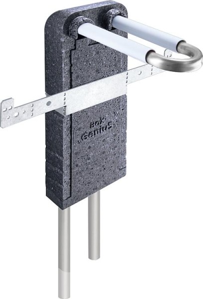 Wandbox aus EPP mit Rohrbogeneinheit aus C-Stahl-Rohr 15x1,2mm in L-Form inkl. Isolierbox