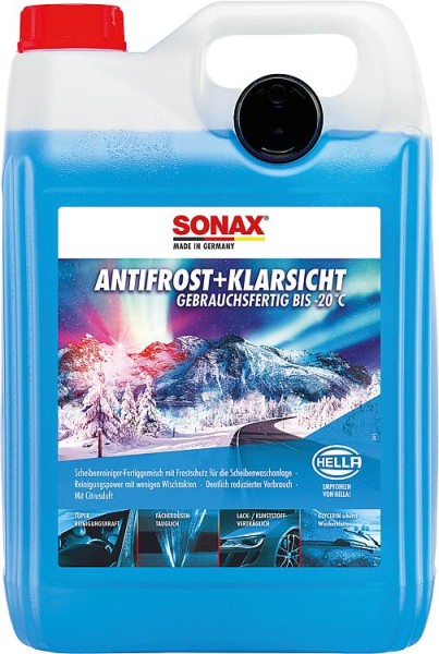 Winterscheibenreiniger SONAX AntiFrost + KlarSicht gebrauchsfertig bis -20°C Citrus 5l Kanister mit