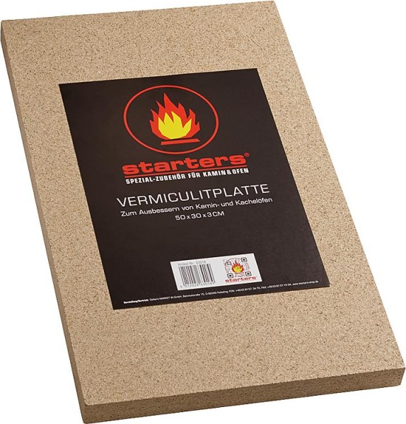 Vermiculiteplatte 30mm stark 500 x 300mm zur Erneuerung defekter Platten in Brennräumen