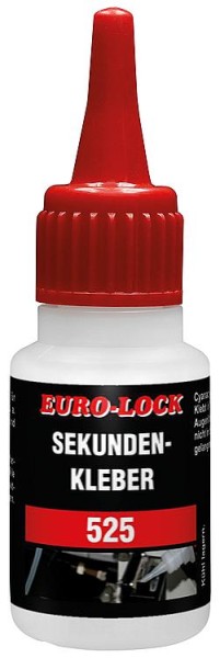 Sekundenkleber (schwarz) EURO-LOCK E 525 (schlagfest) 20g Dosierflasche