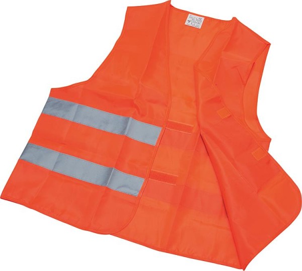 Warnweste EN 471 100% Polyester 2 Reflektorstreifen rot-orange