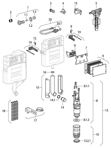 Geberit Verbindungsschlauch 240.921.00.1 Panzerschlauch zu Sigma UP-SPK 12 cm