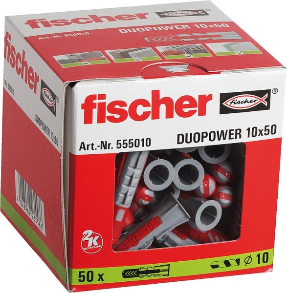 Dübel Fischer Duopower Paket 10x50, 10 x VPE 50 Stück + 1x PU-Schaum gratis