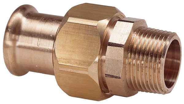 Rotguss Pressfitting M-Kontur Verschraubung i/a 18x1/2" Typ 6331g, flachdichtend