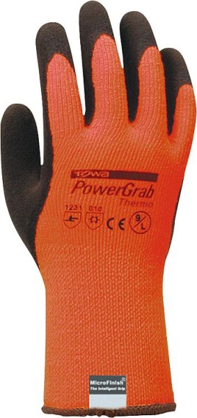 Grobstrickhandschuh, Paar Power Grap Thermo, orange/gelb Acryl/Baumwolle, Größe XL