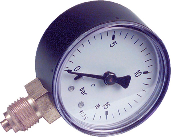 RF-Manometer 50 radial 0-16 bar, Anschluß 1/4 radial (unten)